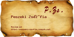 Peszeki Zsófia névjegykártya