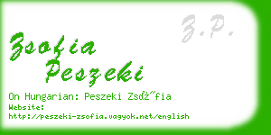 zsofia peszeki business card